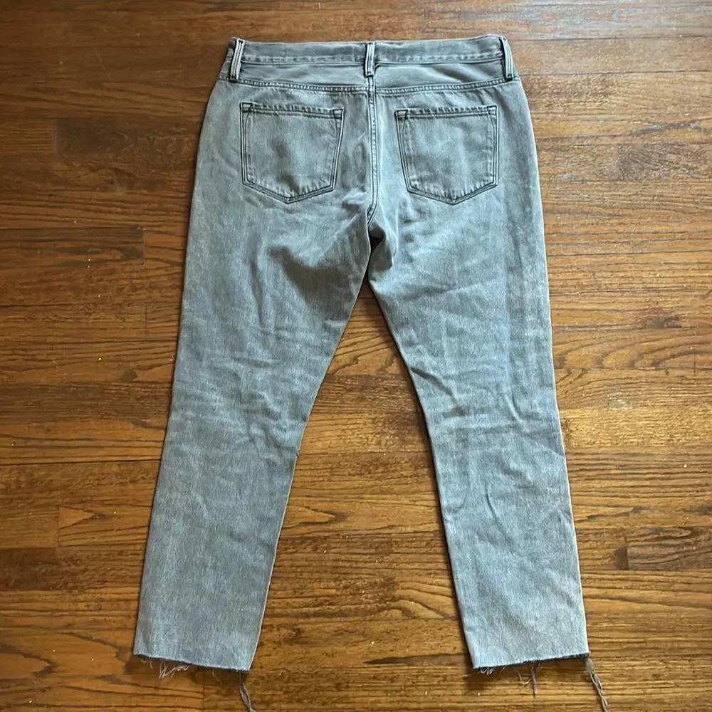 Frame Le Garçon Gray Crop Jeans